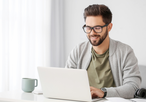 Man working on laptop